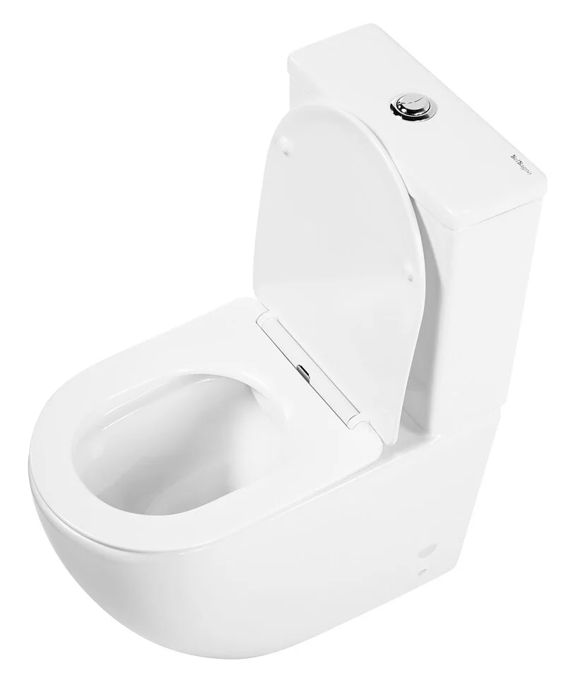 Напольный безободковый унитаз BelBagno Amanda BB051CPR/BB051T, белый, P-trap