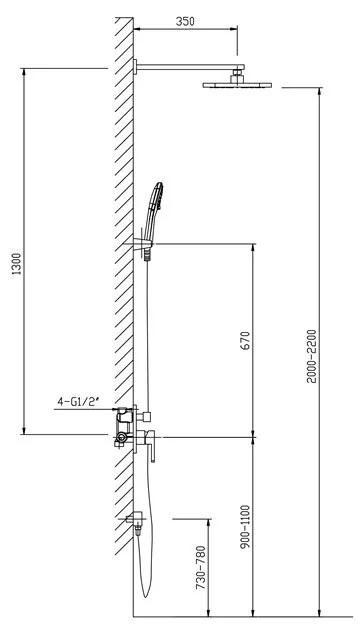 Душевая система Timo Hette SX-1029/00 SM611 хром