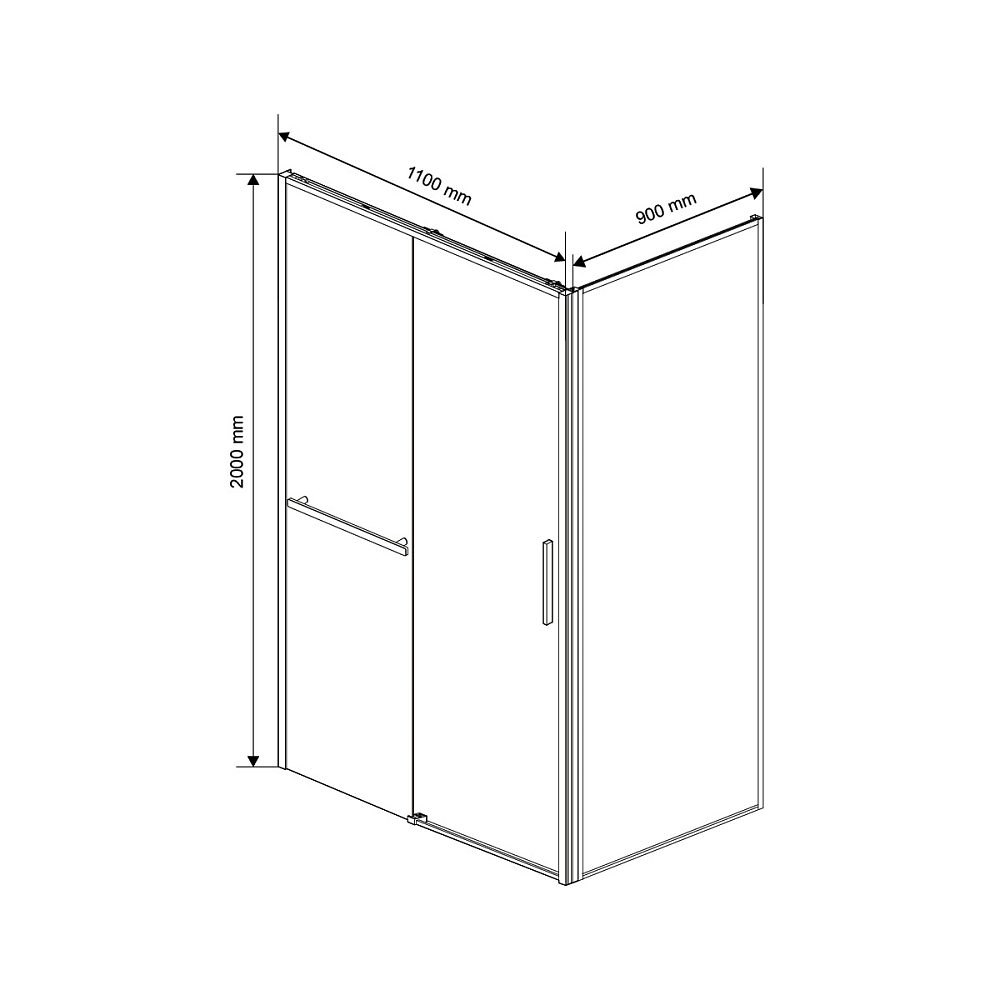 Душевой уголок Vincea Slim Soft VSR-1SS9011CLGM 110x90, вороненая сталь, стекло прозрачное