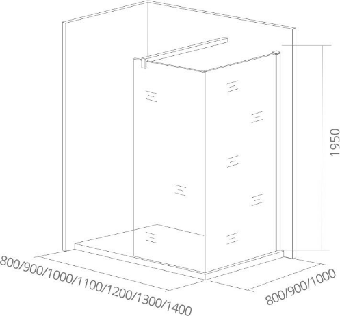 Душевая перегородка 100х80 см Good Door Walk In SP-100+SP+P-80-C-CH ВИ00002+ВИ00008 стекло прозрачное