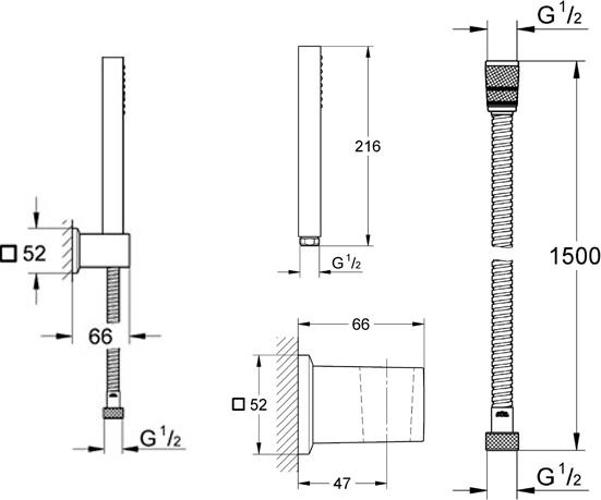 Душевой гарнитур Grohe Cube 27889000