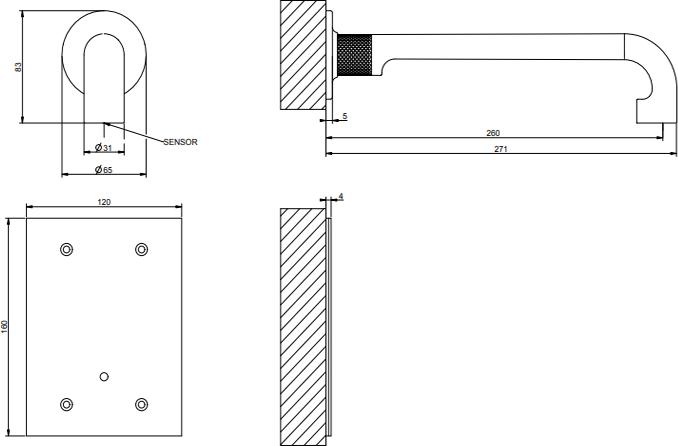 Электронный смеситель для раковины Gessi Inciso 58107#031, хром