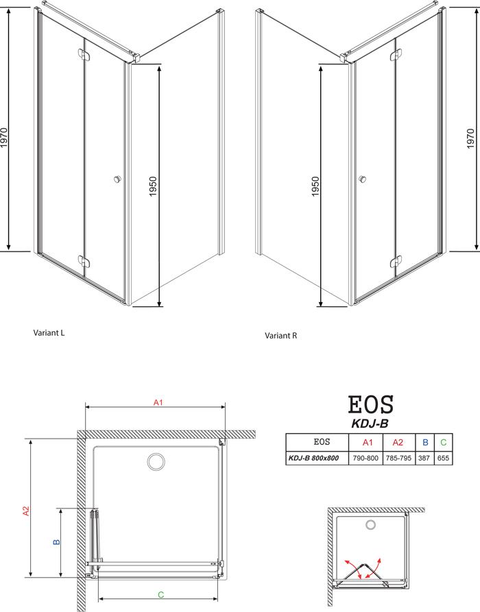 Душевой уголок Radaway EOS KDJ-B 80 интимато L