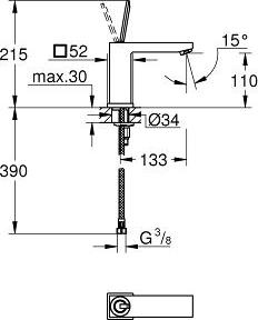 Смеситель для раковины Grohe Eurocube Joy 23658000