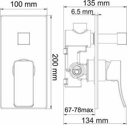 Встраиваемый комплект для душа WasserKRAFT Exter A16040, светлая бронза