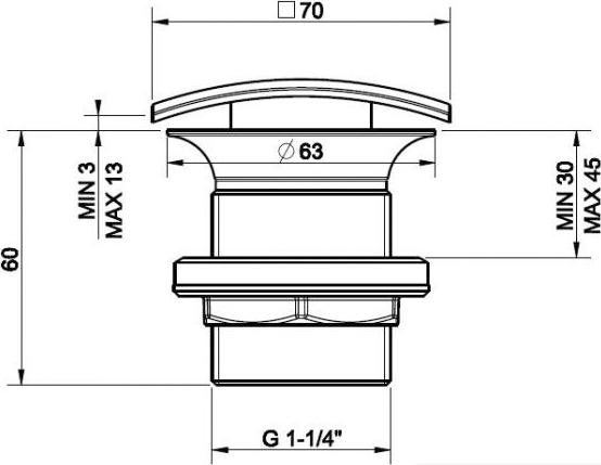 Донный клапан для раковины Gessi Technical Accessories 29087#031, хром