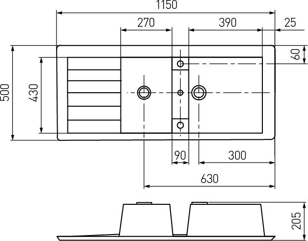 Кухонная мойка Aquaton Торина 50 1A712032TR270, коричневый