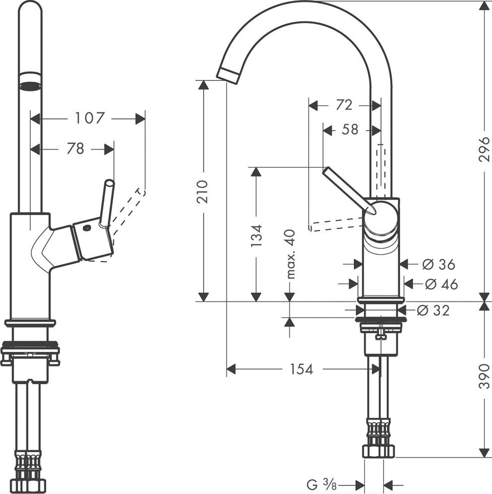 Смеситель для раковины Hansgrohe Talis 32084000, хром