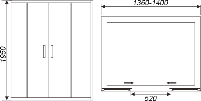 Душевая дверь в нишу Weltwasser WW900 900S4-140