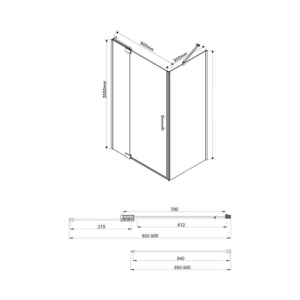 Душевой уголок Vincea Extra VSR-1E809090CLGM 90x90, вороненая сталь, стекло прозрачное