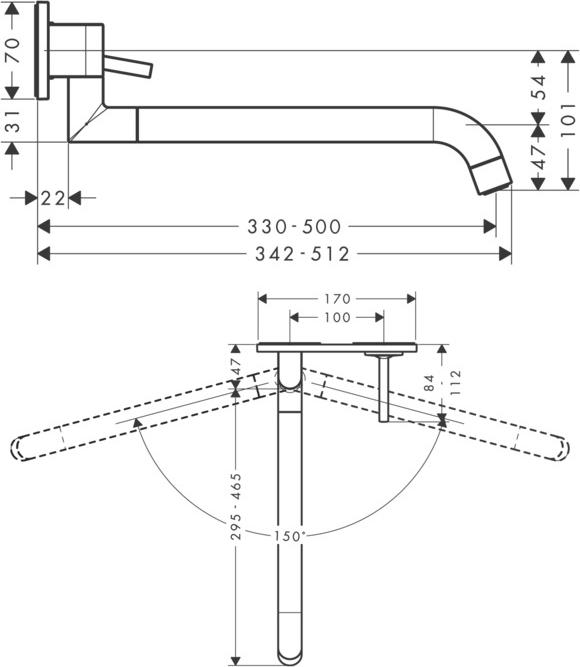 Смеситель для кухни Axor Uno 38815820, никель