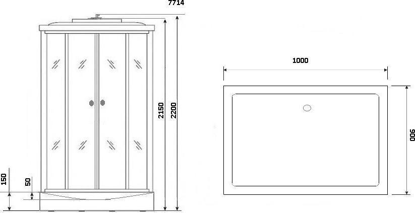 Душевая кабина Niagara Lux 7714G 100x90x220, золото