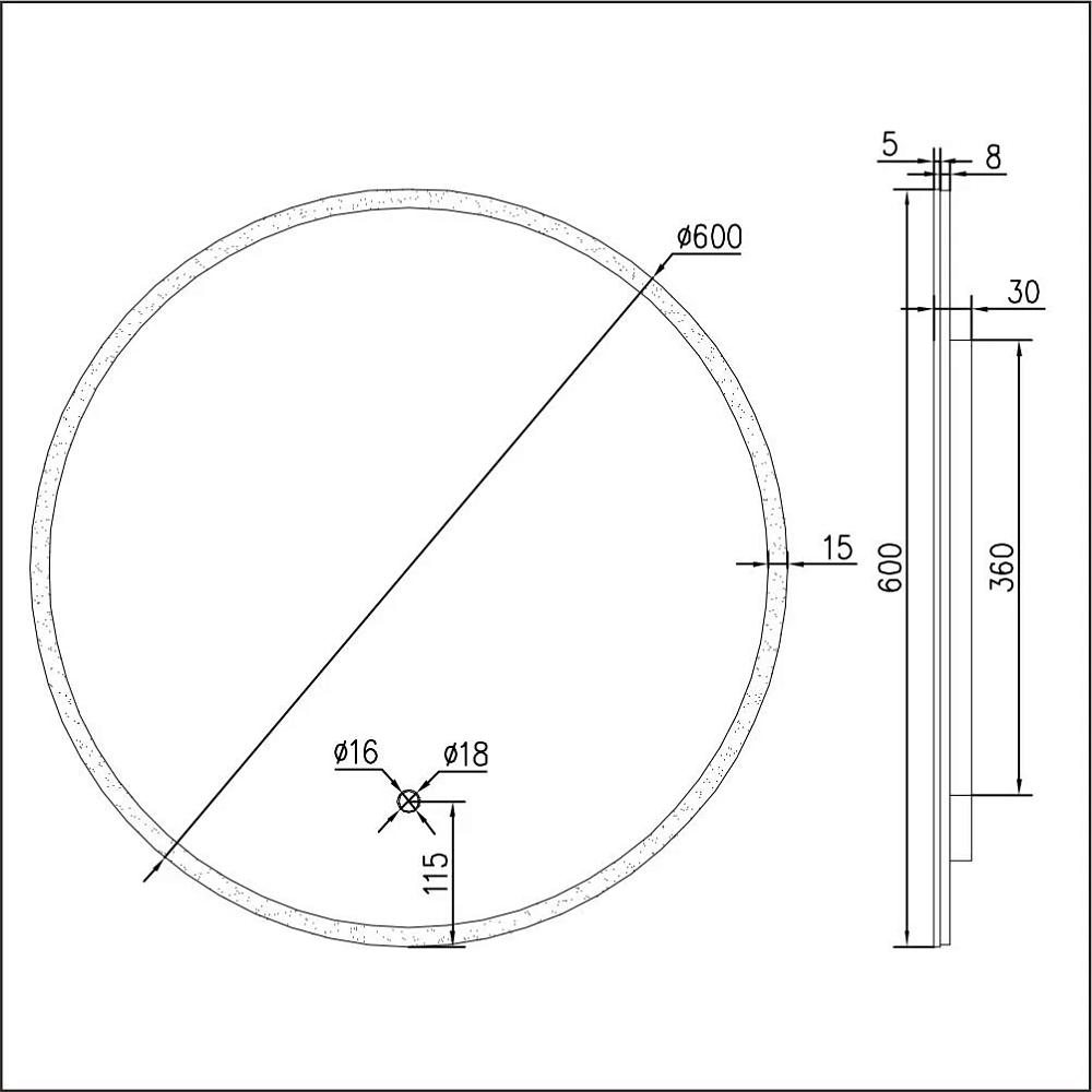 Зеркало Excellent Lumiro DOEX.LU060.AC белый