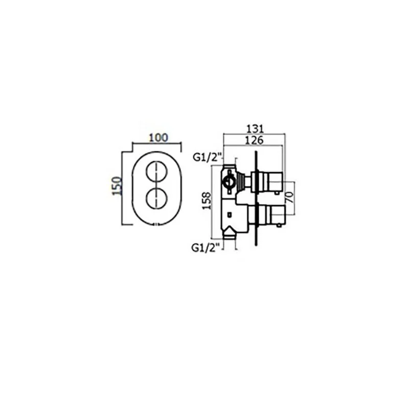 Смеситель для ванны с душем Plumberia Selection Ixo XOT5050BO белый