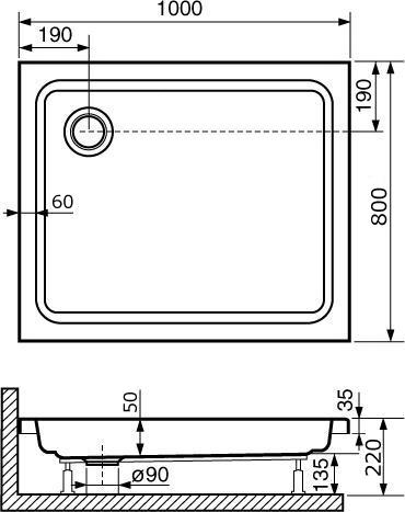 Душевой поддон RGW STYLE 16180280-11 80x100 см, белый