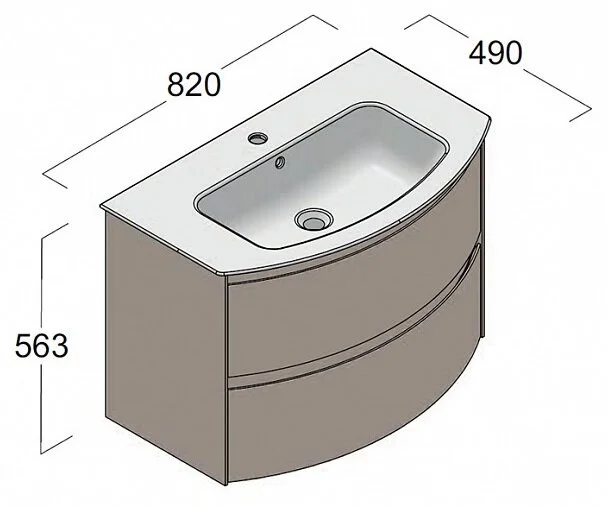 Тумба под раковину Berloni Bagno Way Round WARBS2CHD4C 1442 серый