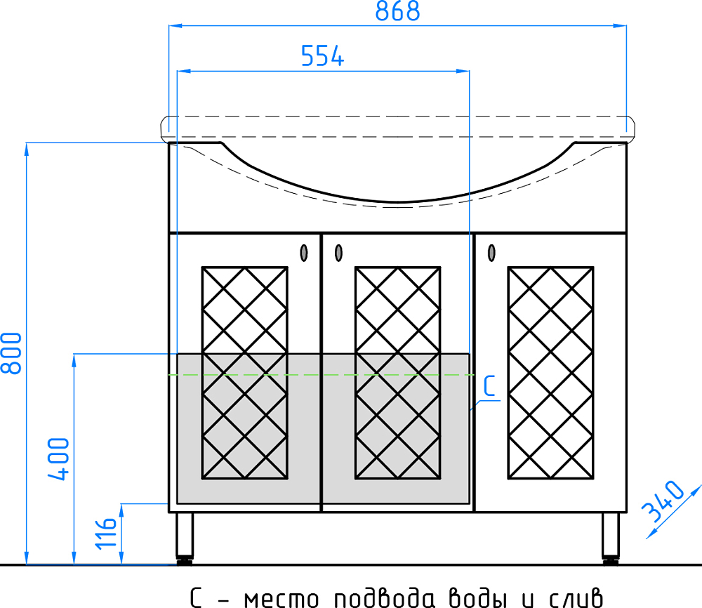 Мебель для ванной Style Line Канна 90 белая