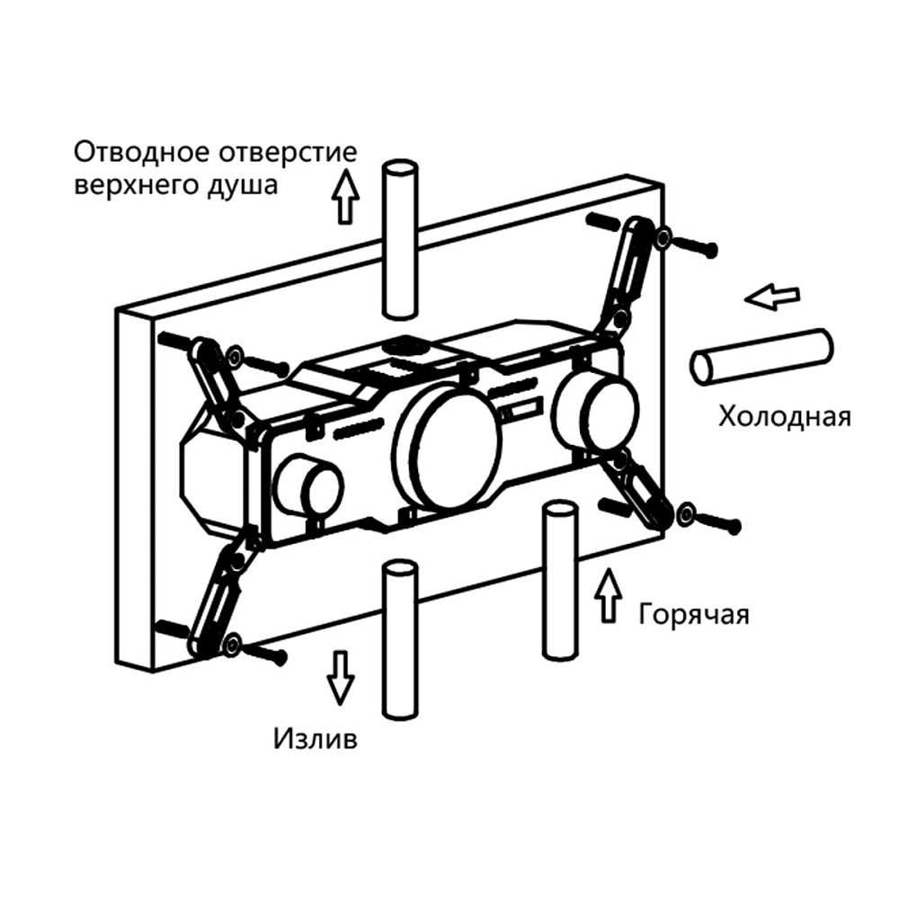 Душевая система Vincea VSFW-432T1GM, вороненая сталь