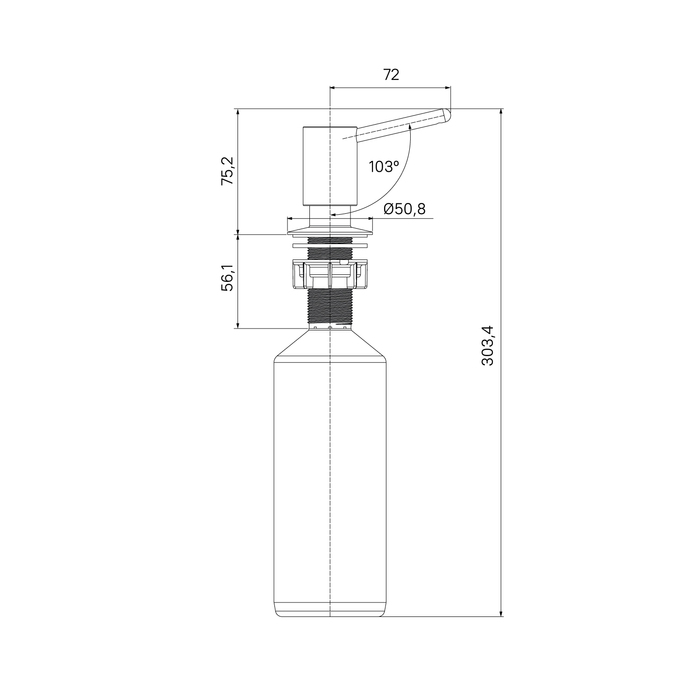 Дозатор жидкого мыла Iddis Kitchen Line SDIBL00i59 черный матовый