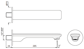 Излив для ванны Jaquar D-Shape SPJ-CHR-91429, хром