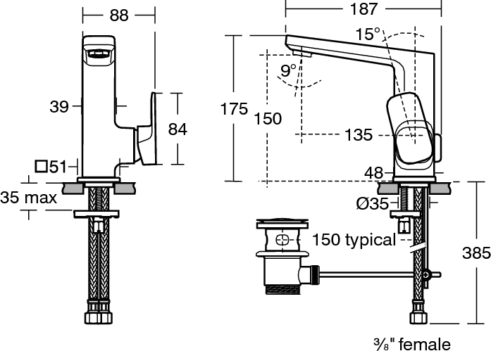 Смеситель Ideal Standard TONIC II A6332AA для раковины, хром