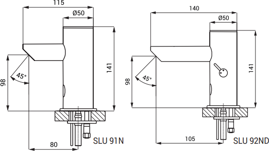 Смеситель для раковины Sanela SLU 93NB 23939, нержавеющая сталь