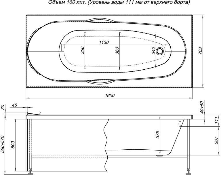 Боковая панель Aquanet Dali 160 00239388 белый