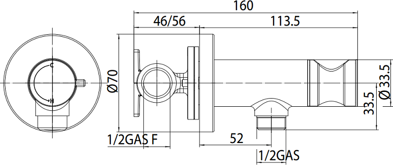 Гигиенический душ со смесителем Bossini Paloma Brass E37005B.030, хром