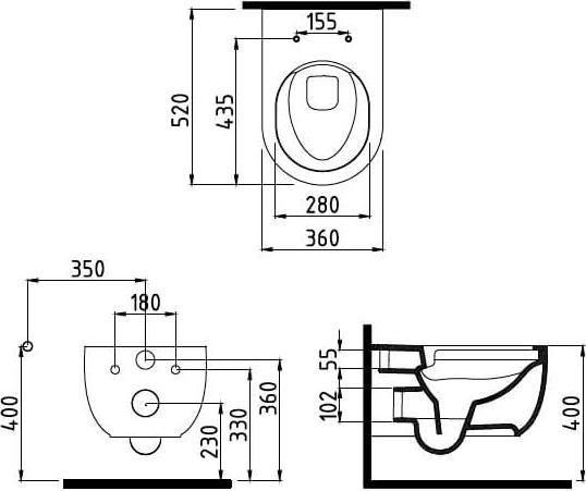 Подвесной унитаз Bien Vokha MDKA052N1VP0W3000 безободковый с сиденьем микролифт