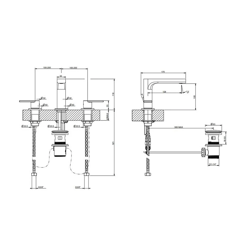 Смеситель для раковины Gessi Via Manzoni 38612/299 черный