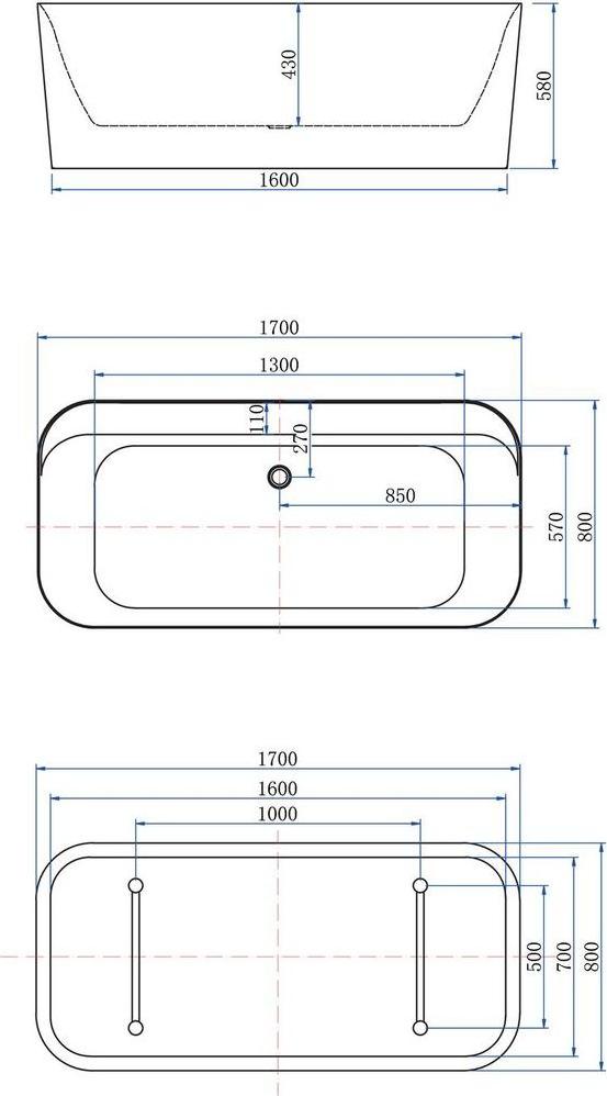 Акриловая ванна Allen Brau Infinity 1 170x80 2.21001.21/PWM, белый матовый/папирус