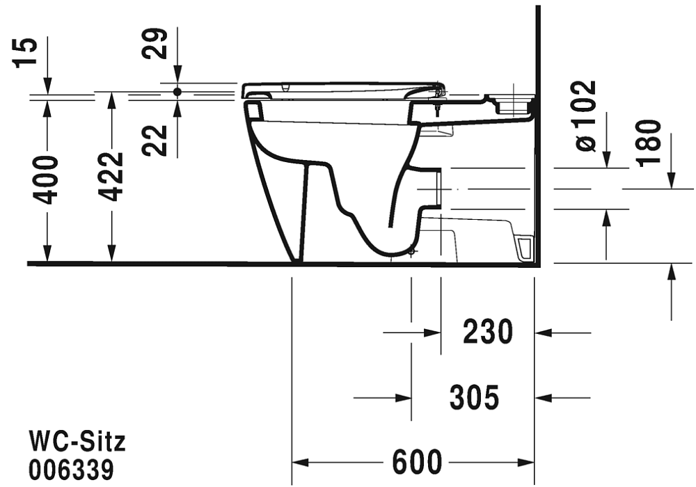 Напольный унитаз Duravit Starck 2 21290900001 с бачком 0933000005