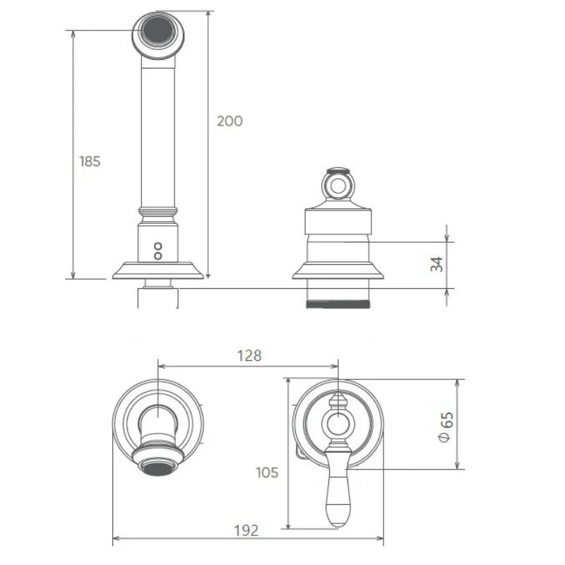 Смеситель для раковины Shouder Zigmond 241607 золото