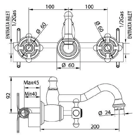 Смеситель для раковины Bandini Antica 560720YY06 бронза, белый