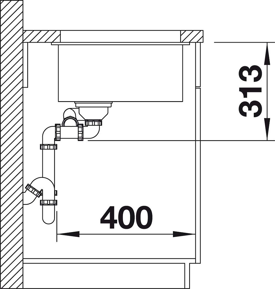 Кухонная мойка Blanco Subline 340/160-U 523559 (чаша справа) тёмная скала