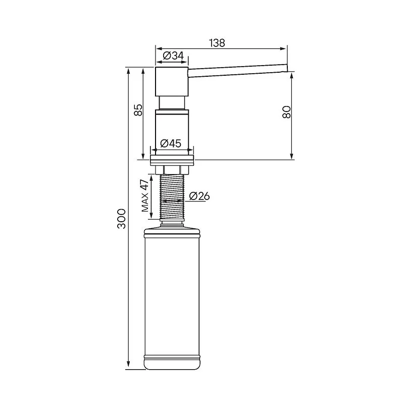 Дозатор для жидкого мыла Paulmark Kraft D003-401TB серый