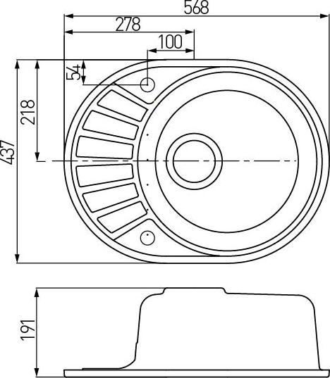 Кухонная мойка Aquaton Чезана 44 1A711232CS240, бежевый