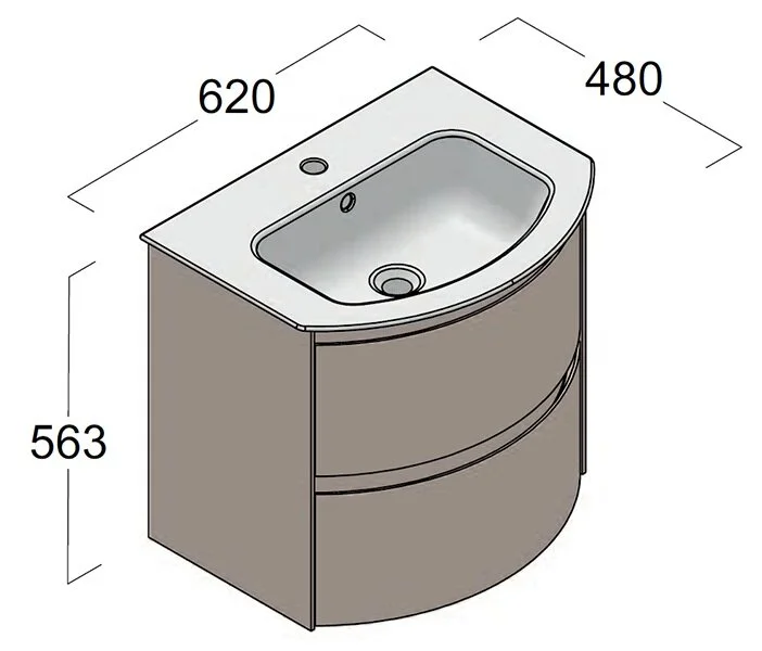 Тумба под раковину Berloni Bagno Way Round WARBS2CED4C 1430 коричневый