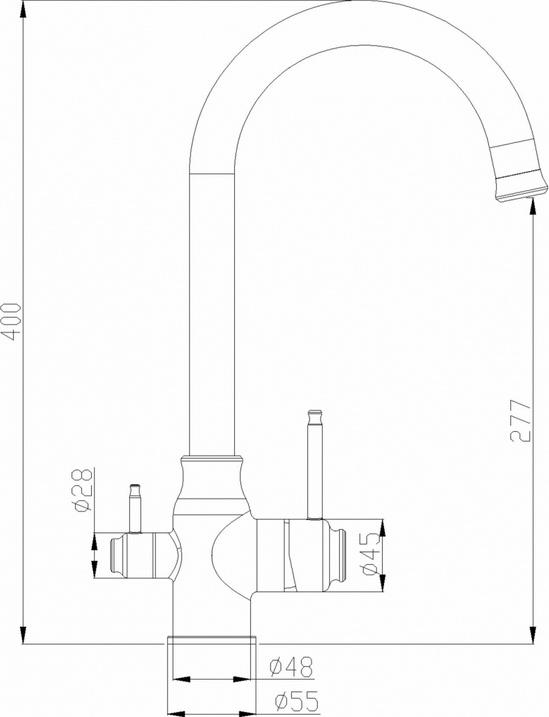 Смеситель для кухни Zorg Steel Hammer SH 763 INOX, сталь