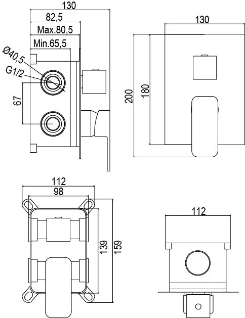 Душевая система AQG Alpha 19ALPEC21602 хром