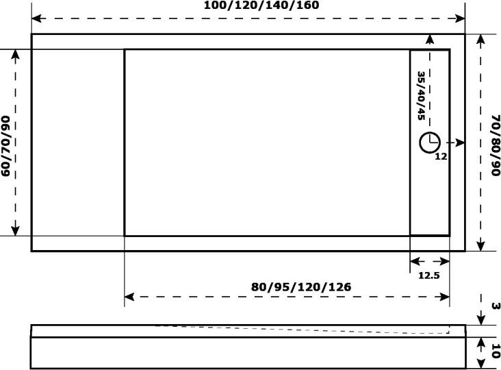 Экран для поддона Good Door Essentia 100x80 ЭЛ00165, черный