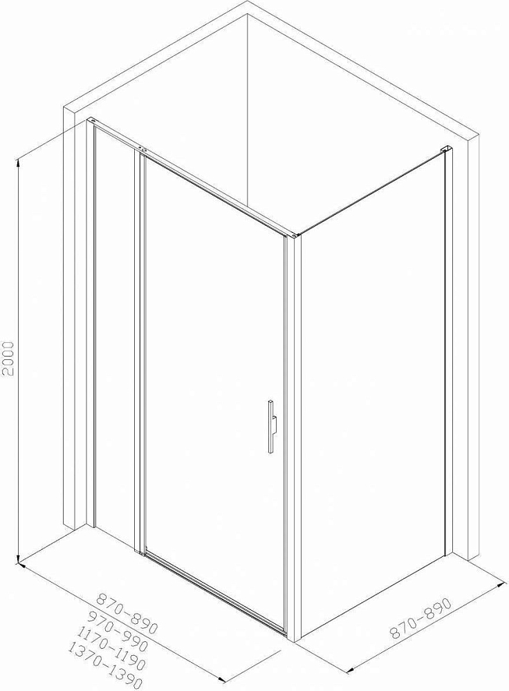 Душевой уголок Allen Brau Priority 90x90 3.31001.00 + 3.31016.00, профиль хром, стекло прозрачное