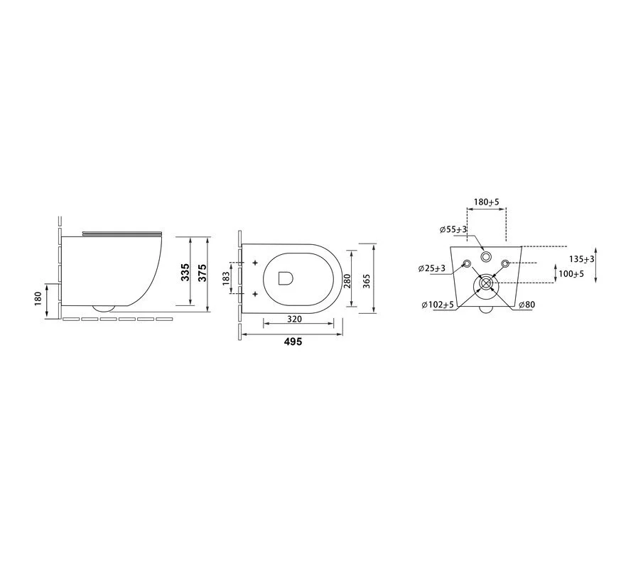 Подвесной унитаз Grossman Color GR-4455PIMS, безободковый, тонкая крышка микролифт, розовый матовый