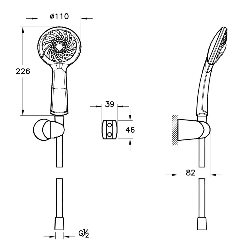 Душевой гарнитур VitrA Samba, A45679WSA