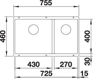 Кухонная мойка Blanco Subline 430/270-U 523152 тёмная скала