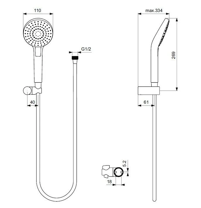 Душевой гарнитур Ideal Standard Idealrain B2239AA хром