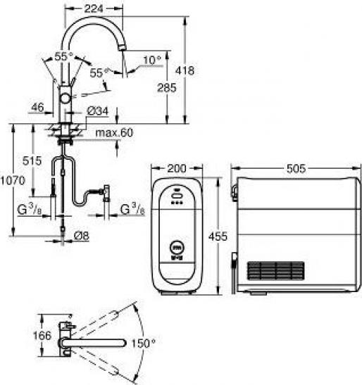 Смеситель для кухонной мойки Grohe Blue Home 31455000