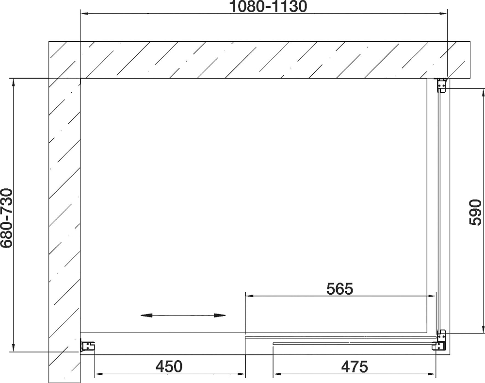 Душевой уголок Vegas Glass ZP+ZPV 110*70 08 01 профиль глянцевый хром, стекло прозрачное