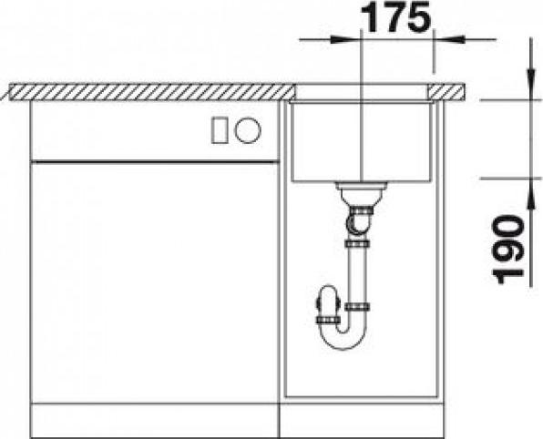 Кухонная мойка Blanco Subline 320-U 523407 тёмная скала