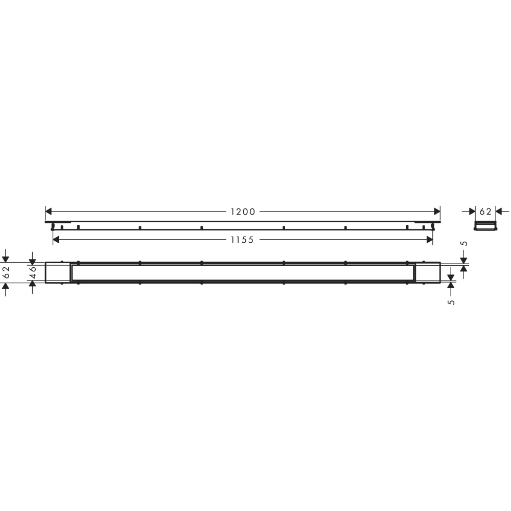 Решетка для душевого трапа Hansgrohe RainDrain 120 см 56218800 сталь